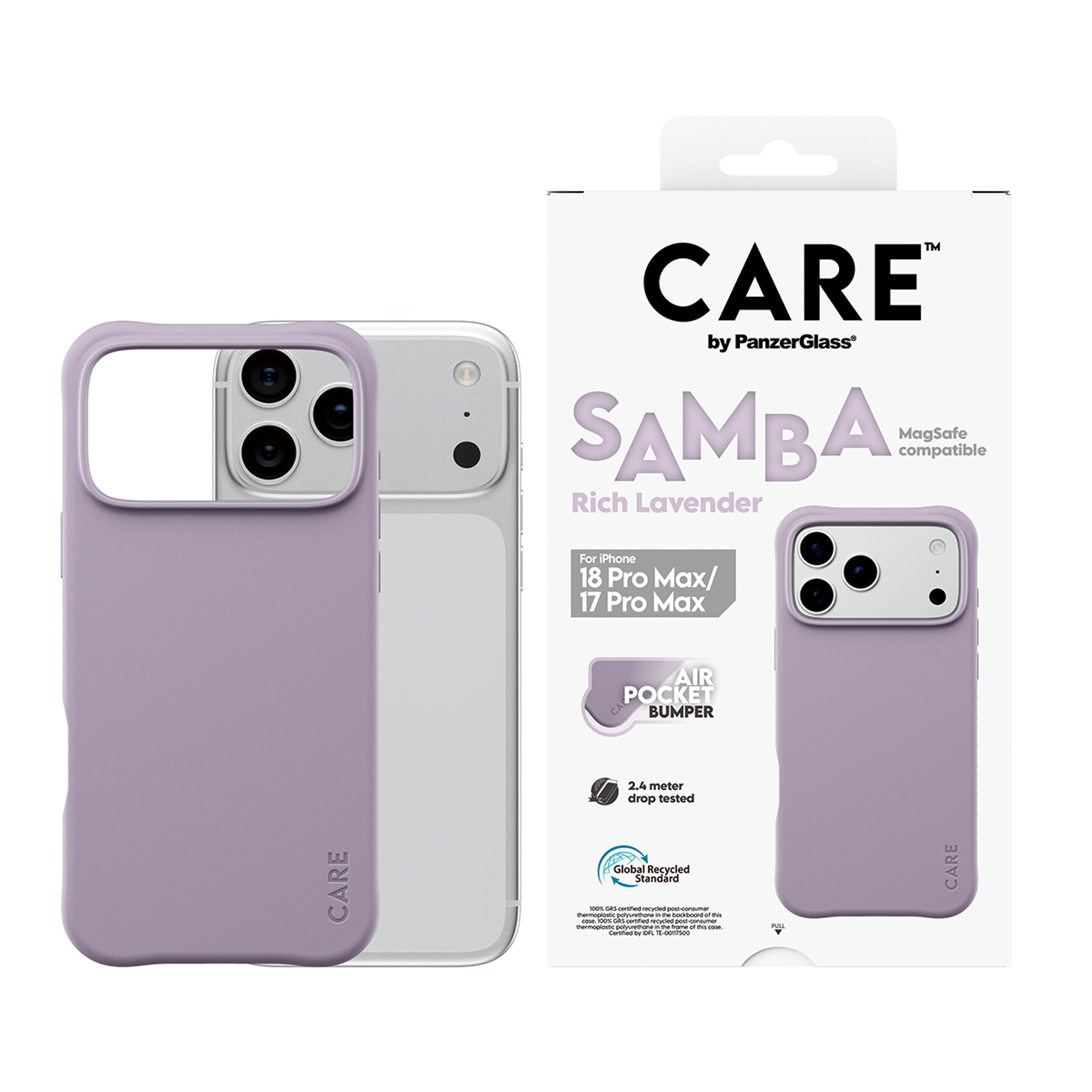 CARE™ by PanzerGlass® Samba Case Rich Lavender m. Hvid MagSafe iPhone 18 Pro Max | 17 Pro Max